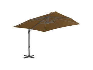 Parasol de jardin | parasol d'extérieur en porte-à-faux et poteau en aluminium taupe