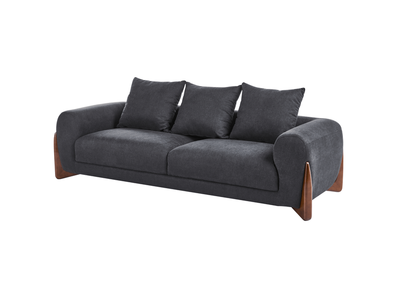 Ensemble de salon 6 places vinliden noir  - Conforama D