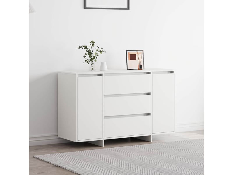  Buffet - bahut - meuble de rangement avec tiroir blanc 120 x 41 x 75 cm bois d'ingénierie  - Conforama B