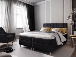 Lit avec rangement 140x200 cm <strong>MASSENO</strong> <strong></strong> coloris noir