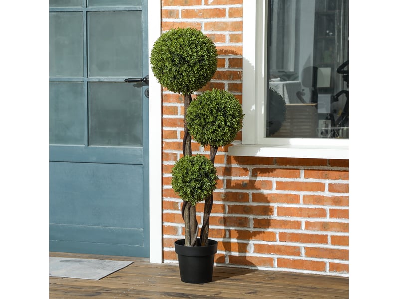  Buis artificiel 115 cm plante d'intérieur, plante en pot, décoration intérieure, plantes décoratives pour la maison, le bureau, le couloir, le jardin, vert  - Conforama B