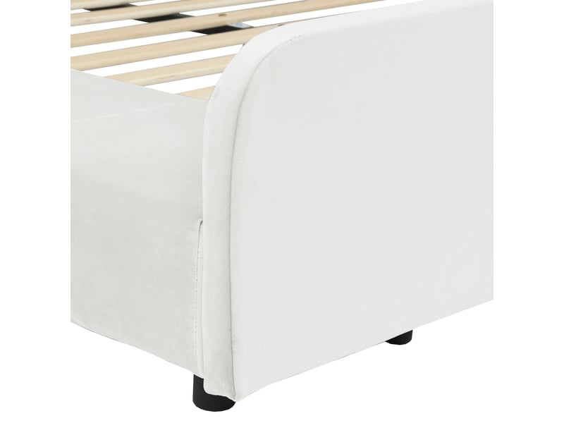  Lit combiné 90 x 200 cm en velours blanc avec bureau et tabouret Fay Lum - Conforama E