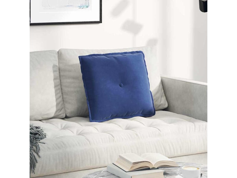  Coussin de dos, coussin de dossier bleu police 50 x 45 cm tissu en velours côtelé cf54568  - Conforama B