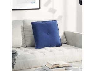Coussin de dos, coussin de dossier bleu police 50 x 45 cm tissu en velours côtelé cf54568