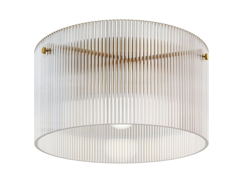 Plafonnier moderne en métal avec abat-jour en acrylique, compatible ampoules halogènes et led - Conforama A