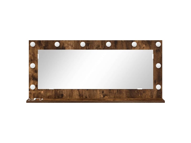  Miroir de vanité, miroir de coiffeuse chêne fumé 100 x 45 x 18 cm rectangulaire cf62755  - Conforama D
