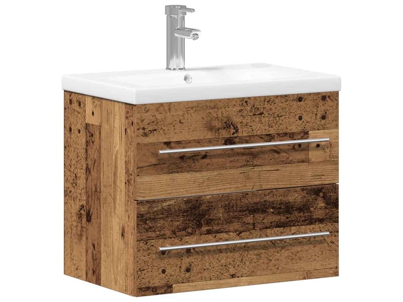  Meuble de lavabo de salle de bain, armoire de bain 2 pc bois ancien cf65493  - Conforama A