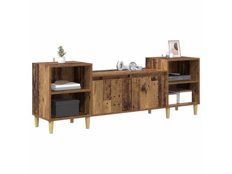  Meuble tv - banc tv - meuble de rangement 160 x 35 x 55 cm bois ancien bois d'ingénierie  - Conforama C