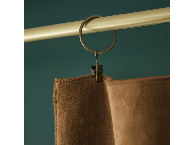  Rideau ajustable 140x270 cm velours de coton camel PD21321 - Conforama B