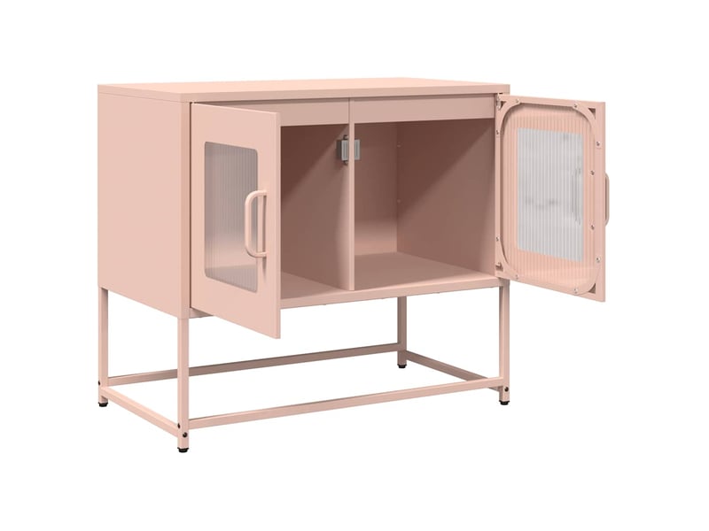  Meuble tv - banc tv - meuble de rangement rose 68x39x60,5 cm acier laminé à froid  - Conforama E