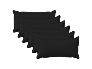 Lot de 6 coussins avec oreiller, coussins décoratifs houten noir lin synthétique cf51317