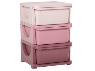 Meuble de rangement jouets enfant 37 x 37 x 56,5 cm – rose – 3 niveaux avec tiroirs amovibles