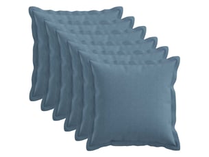 Lot de 6 coussins, coussins décoratifs houten bleu denim lin synthétique cf56540