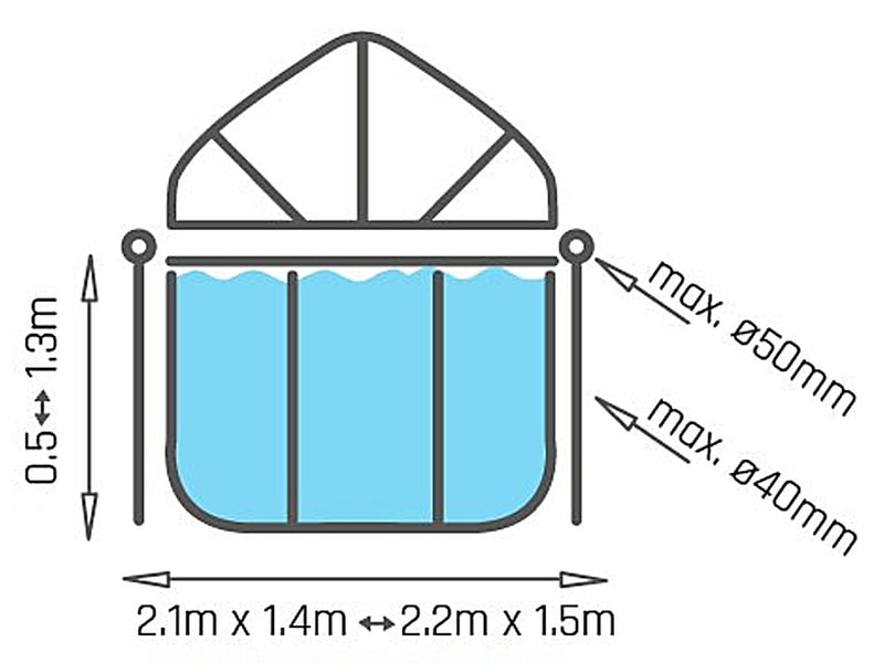 Dôme pour piscine tubulaire rectangulaire 2,20 x 1,50 m - exit toys - Conforama E