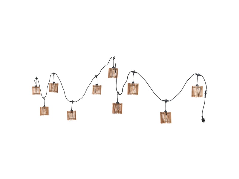  Guirlande de 10 lumières en bambou marron avec ampoule 500x12x12 cm (h)  - Conforama B