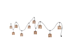 Guirlande de 10 lumières en bambou marron avec ampoule 500x12x12 cm (h)