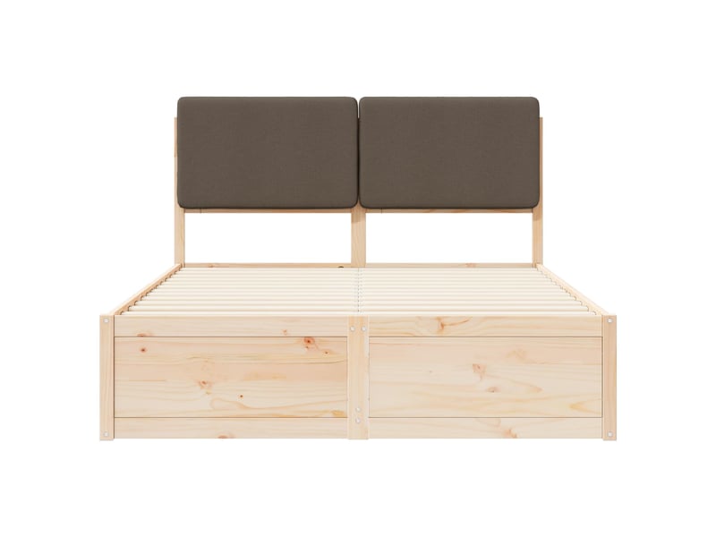  Lit double- lit adulte -  cadre de lit avec tête de lit rembourrée taupe 160 x 200 cm  - Conforama D