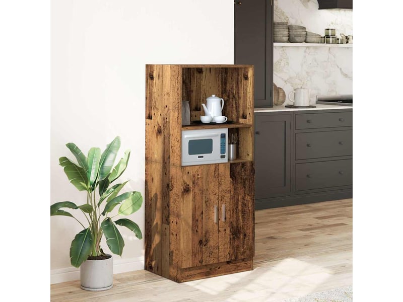 Meuble de rangement, armoire de cuisine vieux bois 57x41,5x131,5cm bois ingénierie  - Conforama B