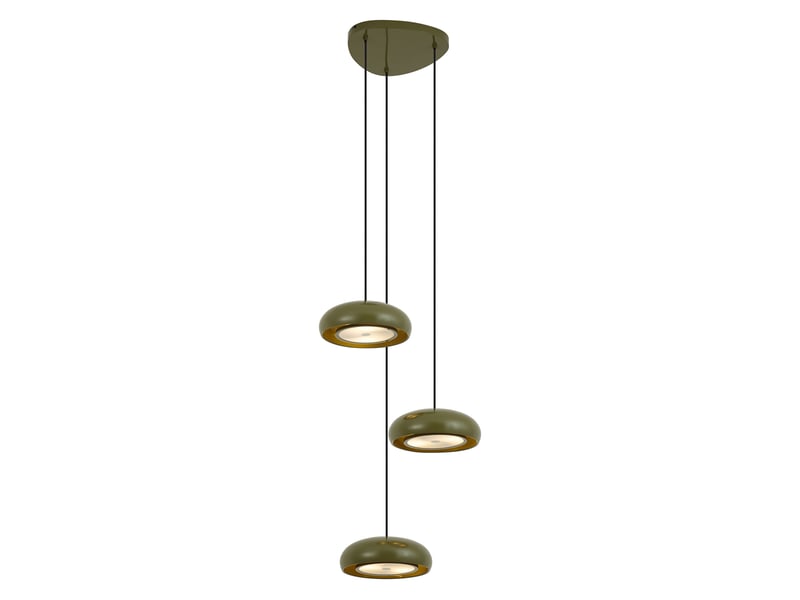  Suspension rétro verte avec abat-jour en métal 6 lumières - macaron  - Conforama E