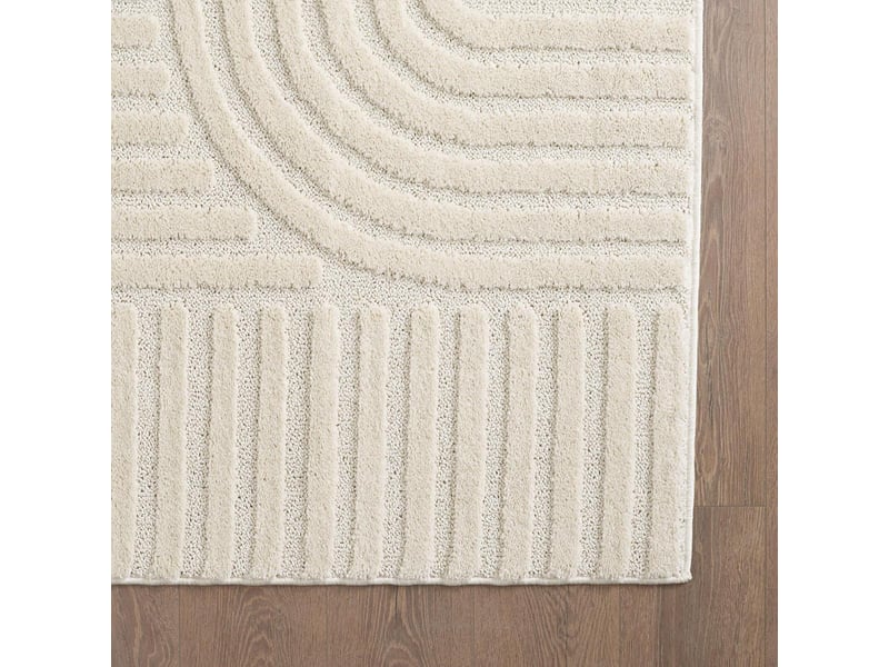  Tapis chambre 80 x 150 cm, motif géométrique en relief, crème, noor  - Conforama D