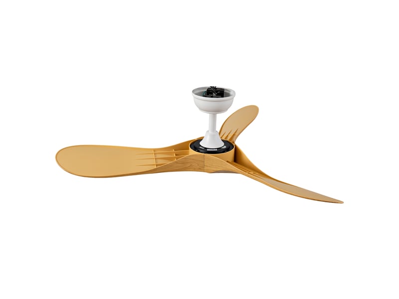  Ventilateur de plafond 107x107x38 cm 6 vitesses blanc et naturel sans éclairage  - Conforama D