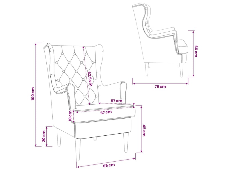  Vidaxl fauteuil rose velours  - Conforama C