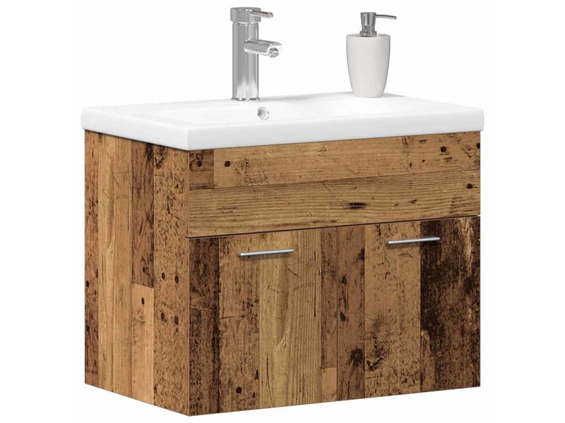  Armoire de salle de bain, cabinet de salle de bain bois ancien 60 x 38,5 x 46 cm cf65055  - Conforama C