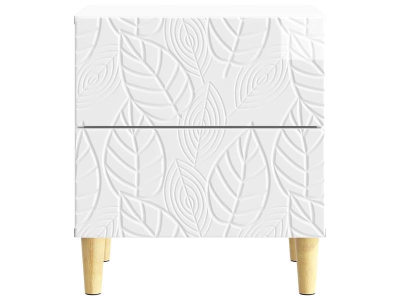  Table de chevet 2 pièces blanc brillant 43 x 34,5 x 48 cm  - Conforama D