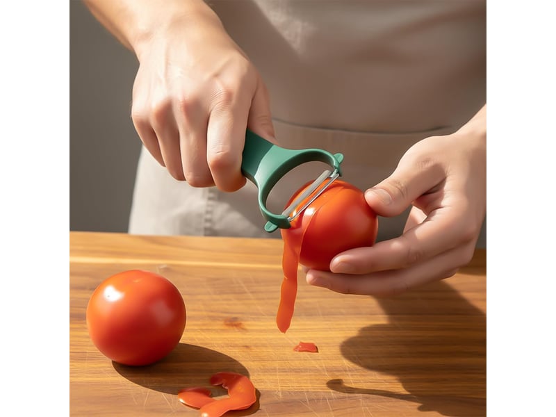 Lot de 3 éplucheurs de légumes, éplucheur en forme y pour carotte, pomme de terre, concombre, vert (12.5×7.3cm) - Conforama E