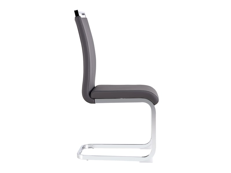  Lot de 4 chaises de salle à manger, 42x54x100 cm, avec structure chromée, pu, gris  - Conforama E