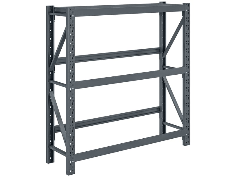 Étagère boissons autoportante 3 niveaux, 6 caisses, hauteur réglable, grise, 110x30x110 cm. - Conforama B