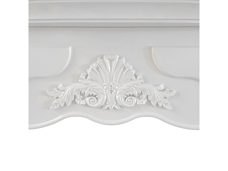  Paris - cadre de cheminée 123 x 100 x 39 cm, revêtement décoratif en mdf blanc  - Conforama D