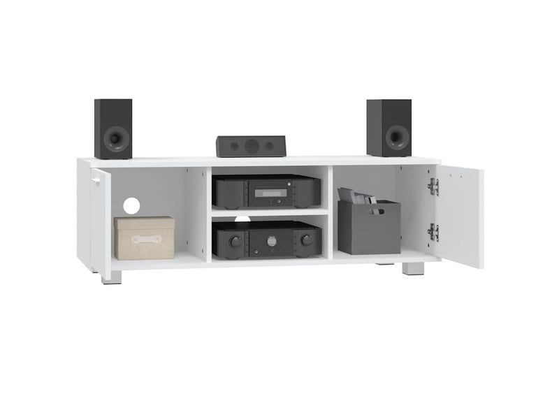  Meuble tv - banc tv - meuble de rangement blanc 120x40,5x35 cm bois d'ingénierie  - Conforama C