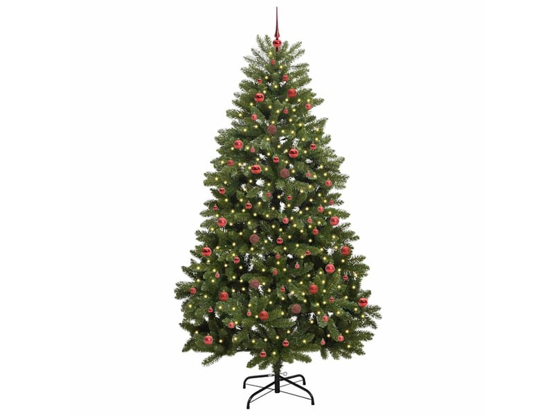  Sapin de noël, arbre de noël artificiel 240 cm 300 led blanc chaud vert shl8210  - Conforama C