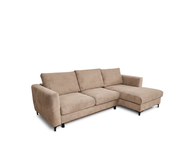  Canapé d'angle droit convertible - 4 places - velours côtelé - fiesole - beige 3CA52.CA.4AC.D.05 - Conforama E