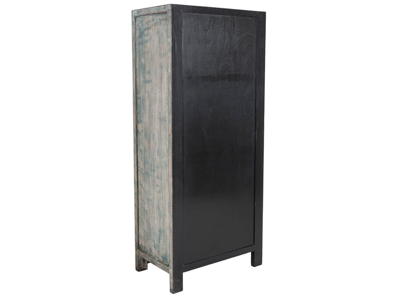  Armoire en bois blanc et bleu 80x48x184 cm h  - Conforama D
