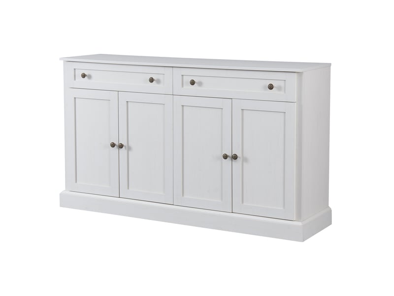  Meuble de cuisine muvano, buffet 4 portes et 2 tiroirs, blanc cassé, 150 × 40 × 86 cm  - Conforama A
