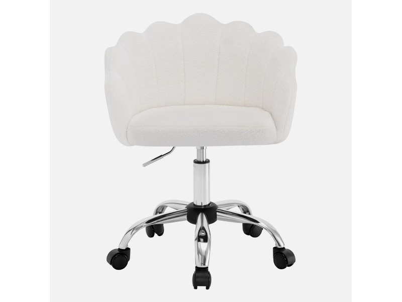  Chaise de bureau 37,5x55x81,5 cm réglable tissu cachemire blanc crème  - Conforama A