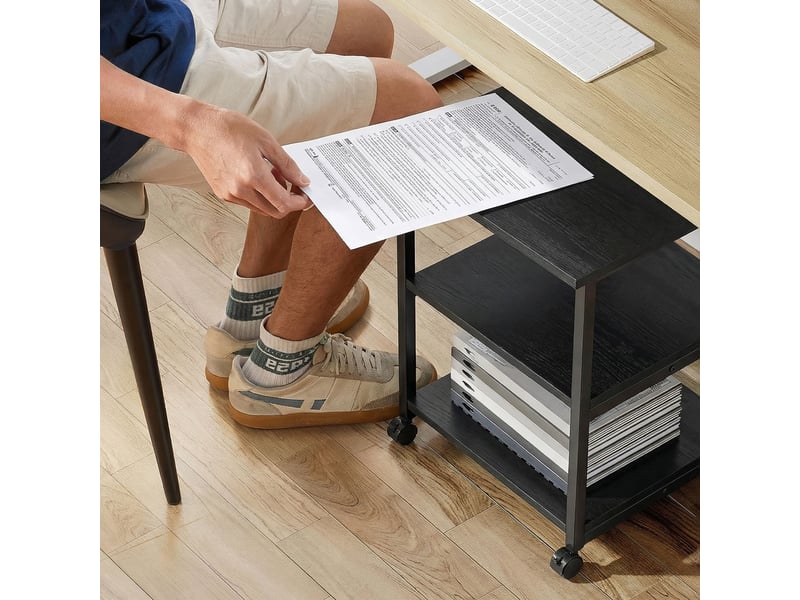  Support d'imprimante desserte de rangement 3 niveaux étagères mobile sur 50 x 50 x 52,5 cm roulettes  - Conforama W