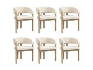 Chaise de salle à manger 60x51x80 cm - lot de 6 - bouclette - confort quotidien - design moderne - pour salle à manger - assise rembourrée - noir