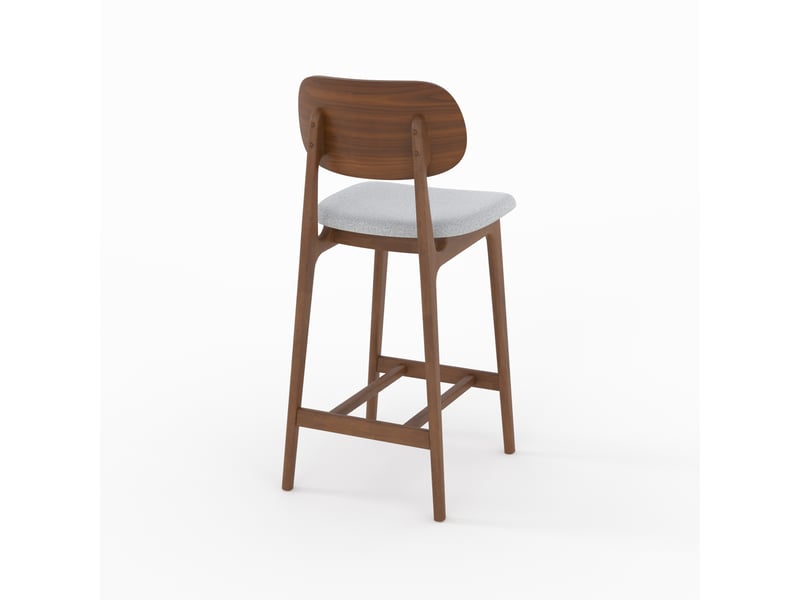 Lot de 2 chaises pour îlot central 66 cm en bois et tissu gris - charlize Charlize - Conforama B