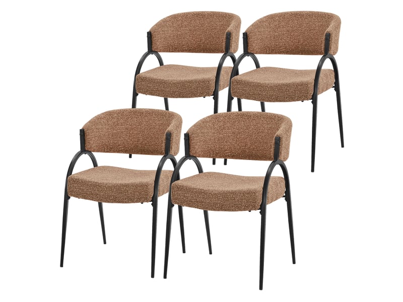 Ml-design lot de 4 chaises de salle à manger rembourrées en tissu bouclé, avec accoudoirs et dossier incurvée, cadre en acier, rembourrage confortable, pour salon cuisine bureau, 120 kg, rouge ECD Germany GmbH - Conforama A