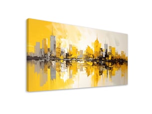 Toile imprimée, bâtiments urbains architecture jaune 120x60