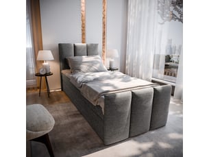 Lit avec rangement 80x200 cm <strong>MASSENO</strong> <strong></strong> coloris gris