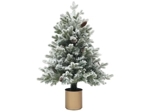 Sapin de noël enneigé avec pommes de pin, ignifugé, stable, ø60 x 100 cm (h), vertor