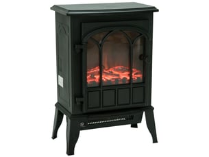 Cheminée électrique sur pied noire, effet de flamme led et chauffage 10002000 w