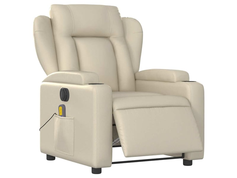  Fauteuil de massage inclinable électrique crème similicuir shl74380  - Conforama C