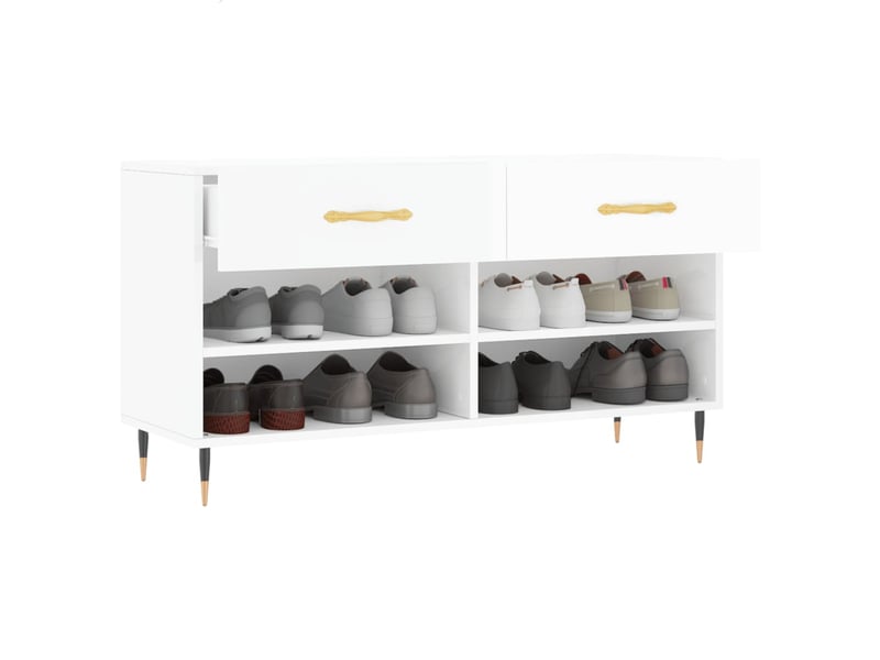  Banc à chaussures blanc brillant 102x35x55 cm bois d'ingénierie shl8267  - Conforama D