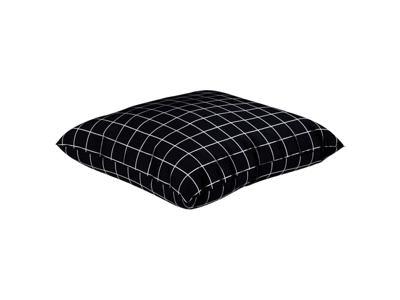  Lot de 4 coussins éparpillés tissu en polyester carreaux noirs cf60897  - Conforama D