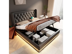 Lit coffre 180x200 cm coloris noir